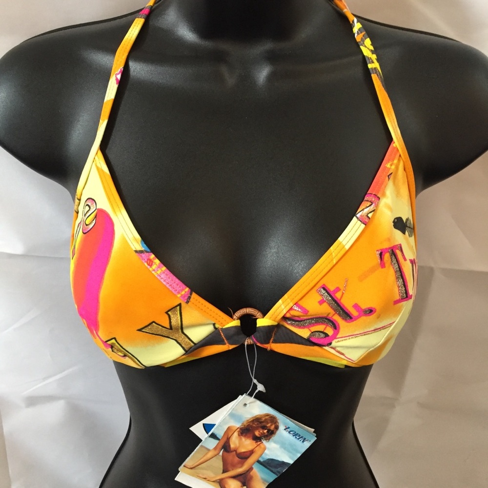 LORIN YELLOW I LOVE ST TROPEZ SIZE 38 BIKINI TOP
